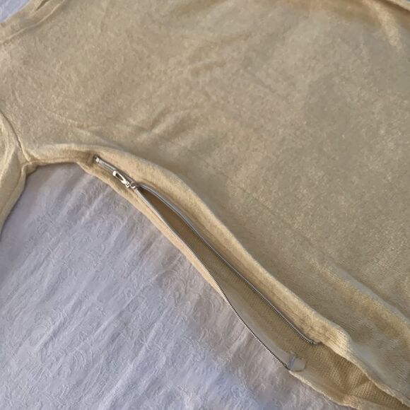 Women’s Sweater size S Cream Side Zipper - Picture 5 of 10